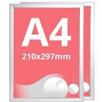 Ramă click Poster Frame din aluminiu 32, colțuri drepte A4, JJ DISPLAYS, 210 x 297 mm