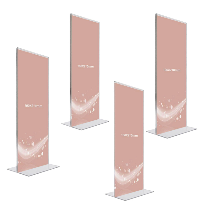 Suport meniu din plexiglas, tip T, format 100x210, Portrait, 4buc/set, JJ DISPLAYS