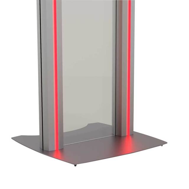 Pupitru pentru conferințe din plexiglas și aluminiu, Iluminare cu Led Design , culoare rosie, JJ DISPLAYS