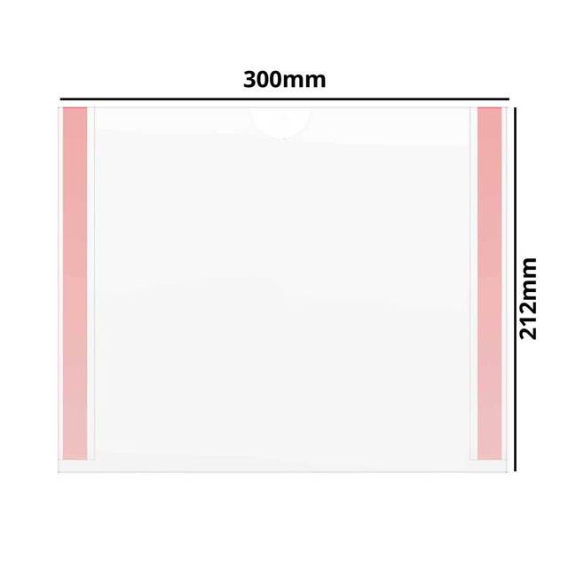 Insert tip plic, transparent A4 (210x297mm), Landscape, 4buc/set, JJ DISPLAYS