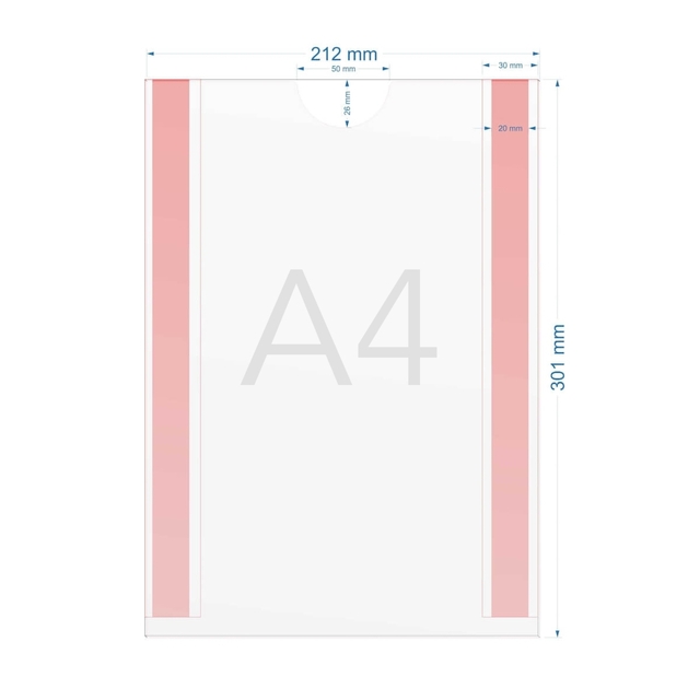 Insert tip plic, transparent A4 (210x297mm), Portrait, 6buc/set, JJ DISPLAYS