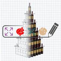 Suport de sticle din plexiglas incolor, forma PIRAMIDALA, dimensiuni la cerere, JJ DISPLAYS