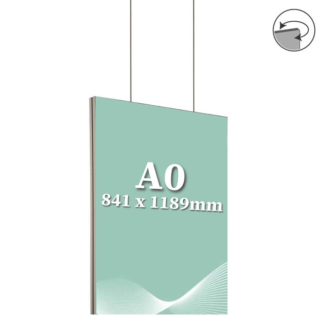 Rama aluminiu dubla fata de 45 mm, cu print pe material textil, dimensiune A0(841 x 1189mm), JJ DISPLAYS