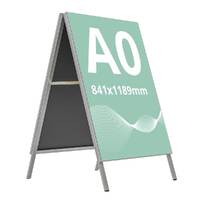 Panou mobil afisaj tip A cu rama de aluminiu si print pe material textil, format A0(841 x 1189mm), JJ DISPLAYS