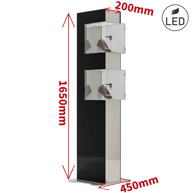 Stand prezentare pantofi, din plexiglas, inaltime 1600 mm, tip E, JJ DISPLAYS