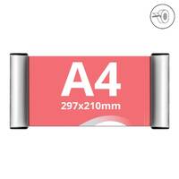 Indicator Ușă, format A4 (210 x 297 mm), profil click aluminiu, JJ DISPLAYS