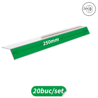 Suport etichete preț Tip V, bandă dublu adezivă, 40x250mm, 20buc/set. JJ DISPLAYS