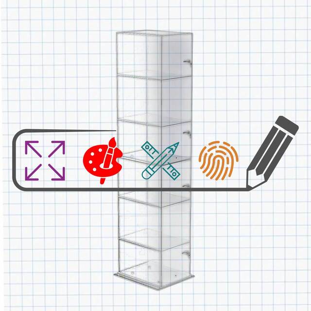 Vitrina modulară din plexiglas incolor, dimensiuni la cerere, JJ DISPLAYS