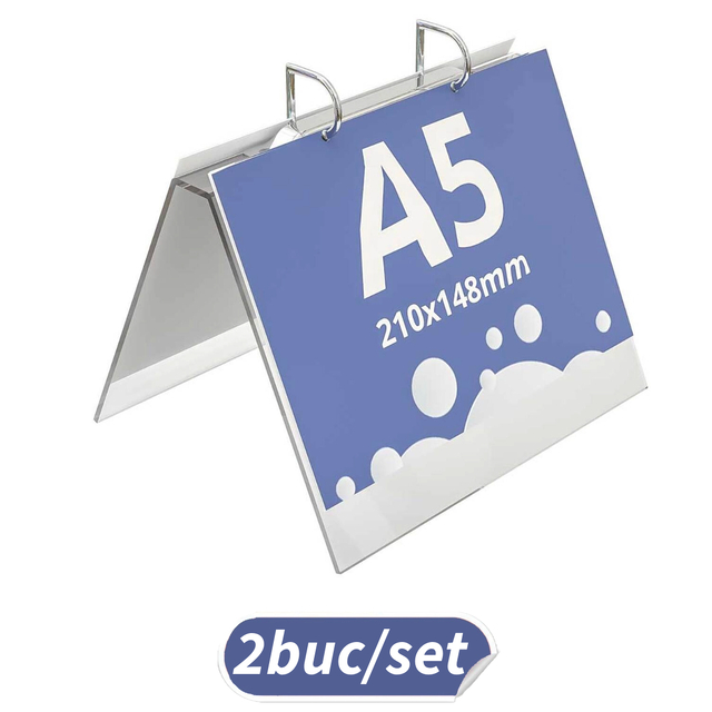 Suport tip A  incolor cu sistem caiet mecanic, A5 (148 x 210 mm) Landscape, 2buc/set