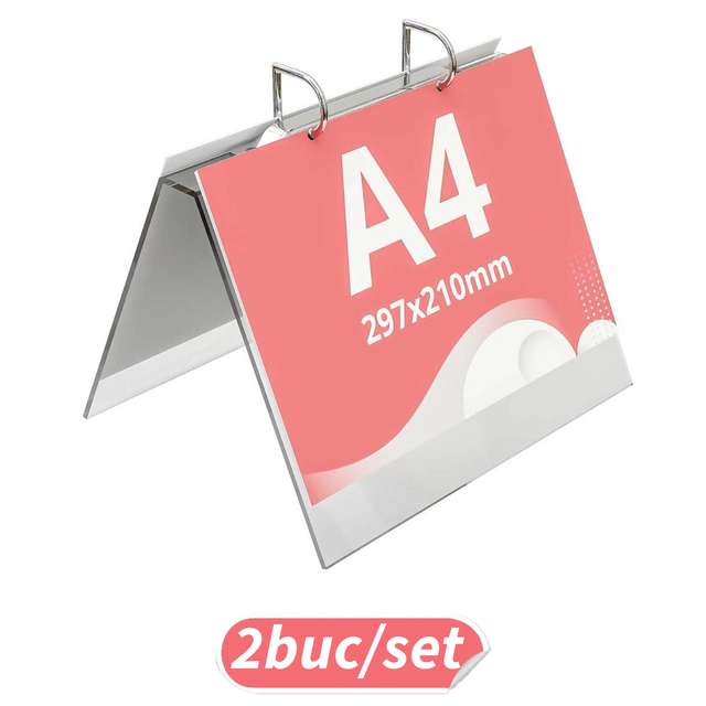 Suport tip A  incolor cu sistem caiet mecanic, format A4 (210 x 297 mm) Landscape, 2buc/set