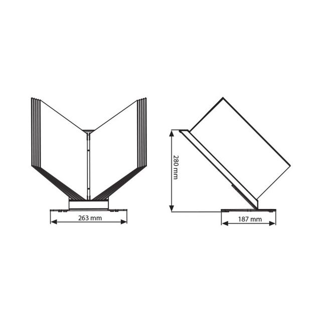 Suport negru de birou cu 10 mape din plastic format A4(210x297mm) pentru organizare si afișare documente.