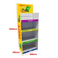 Stand de podea pentru expunere produse, din Carton, 600x400x1600 mm, cu 4 polițe, personalizata 