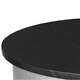 Desk oval robust cu raft, blat si baza din lemn, personalizarea inclusa