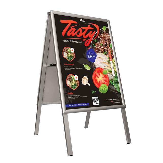 People Stopper, profil aluminiu click 25mm, format A1 (594x841mm), JJ DISPLAYS