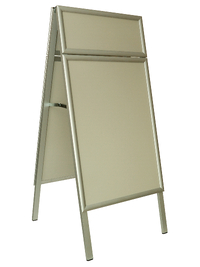 People Stopper Double Frame, A board din profil aluminiu click 25mm cu colt la 45 grade A1, JJ DISPLAYS, 594 x 841 mm