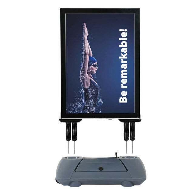 Panou stradal, iluminat cu LED, cu baterie, JJ DISPLAYS