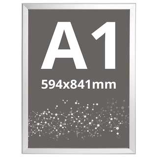 Ramă click Poster Frame din aluminiu 32, colțuri drepte A1, JJ DISPLAYS, 594 x 841 mm