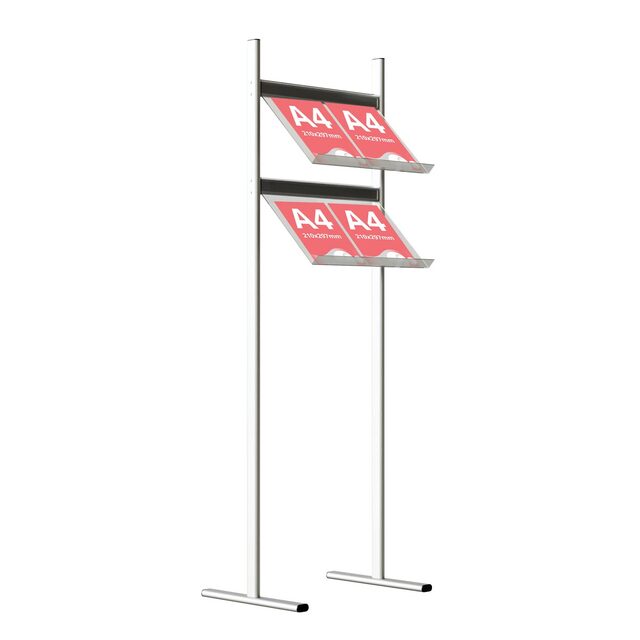 Stand pentru pliante și cataloage | Brochure Holders, JJ DISPLAYS, cu 2 rafturi