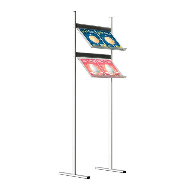 Stand pentru pliante și cataloage | Brochure Holders, JJ DISPLAYS, cu 2 rafturi