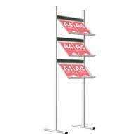 Stand pentru pliante și cataloage | Brochure Holders, JJ DISPLAYS, cu 3 rafturi