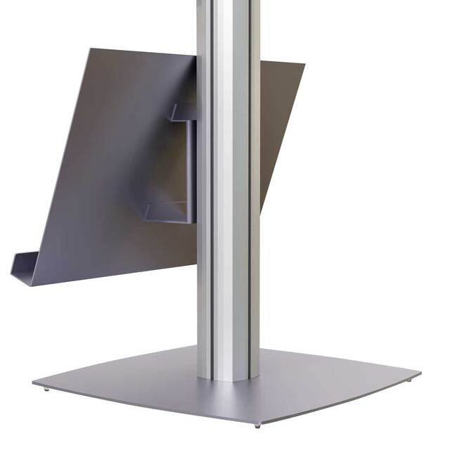 Stand SL cu rafturi pentru pliante, brosuri si cu rama click A3 - 297x420mm, simplă față, cu 3 rafturi, JJ DISPLAYS