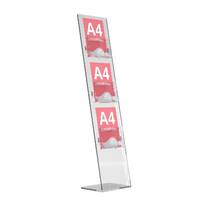 Stand din plexiglas pentru brosuri, pliante, reviste A4 (210 x 297 mm), JJ DISPLAYS