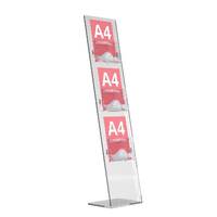 Stand din plexiglas pentru brosuri, pliante, reviste A4, JJ DISPLAYS, 210 x 297 mm