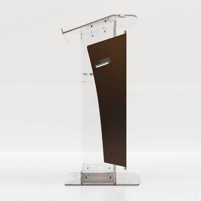 Pupitru Digital Dr. LECTERN, pentru conferințe, din plexiglas transparent, cu televizor, dimensiuni la cerere, JJ DISPLAYS