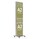 Stand totem, cu 4 rame format A2(420x594mm) și 4 rame format 160x420mm, dublă față, JJ DISPLAYS