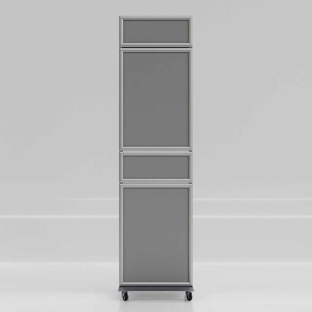 Stand totem, cu 4 rame format A2(420x594mm) și 4 rame format 160x420mm, dublă față, JJ DISPLAYS