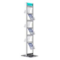 Stand din aluminiu și plexiglas pentru flyere, reviste sau cataloage A5, JJ DISPLAYS, 148 x 210 mm