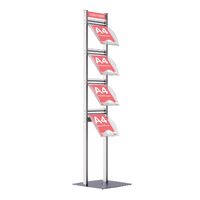 Stand cu rafturi pentru brosuri, pliante sau reviste A4 (210 x 297 mm), JJ DISPLAYS