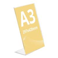 Acrylic L - Display din plexiglas A3, JJ DISPLAYS, 297 x 420 mm, Portrait