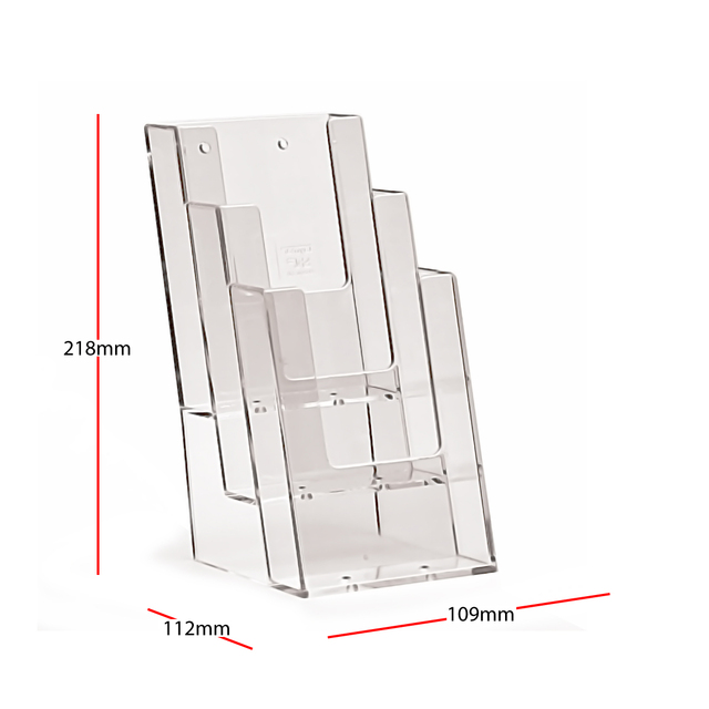 Counter Stander Taymar - suport pentru pliante JJ DISPLAYS 100 x 210 mm cu trei buzunare.