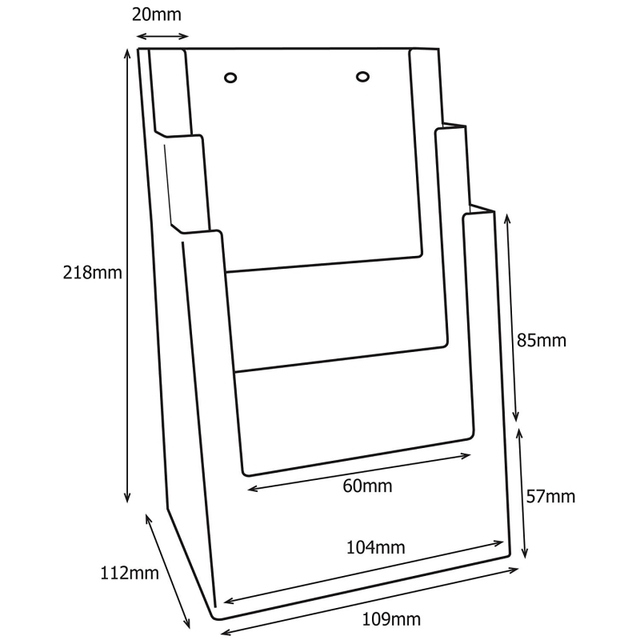 Counter Stander Taymar - suport pentru pliante JJ DISPLAYS 100 x 210 mm cu trei buzunare.