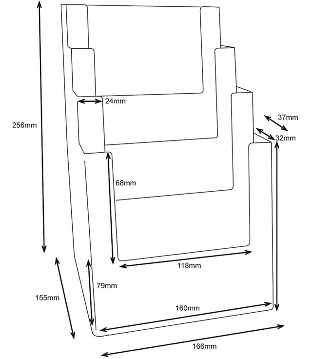 Counter Stander, Leaflet Dispensers - suport pentru pliante JJ DISPLAYS 148 x 210 mm