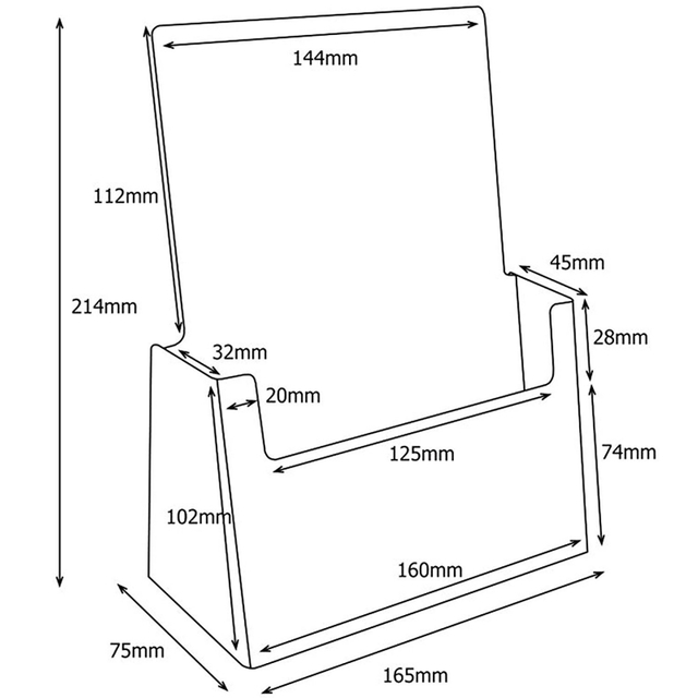 Suport pentru pliante, JJ DISPLAYS, 148 x 210 mm