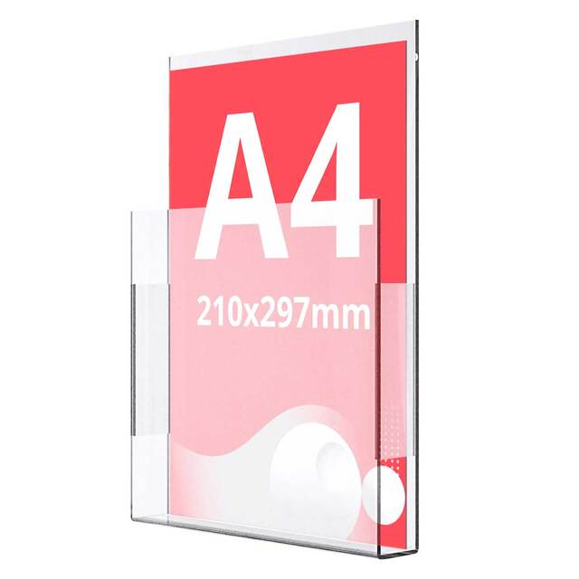 Wall Leaflet Dispenser A4, JJ DISPLAYS, 210 x 297 mm, Portrait