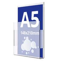 Wall Leaflet Dispenser A5, JJ DISPLAYS, 148 x 210 mm, Portrait