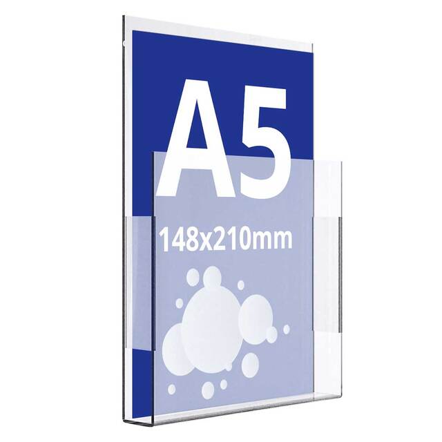 Wall Leaflet Dispenser A5, JJ DISPLAYS, 148 x 210 mm, Portrait