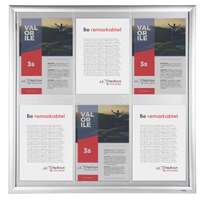 Avizier pentru interior cu rama click, NANO Display 6xA4 - 700x690mm, PORTRAIT, JJ DISPLAYS