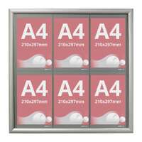 Avizier pentru interior cu rama click, NANO Display 6xA4 - 700x690mm, PORTRAIT, JJ DISPLAYS