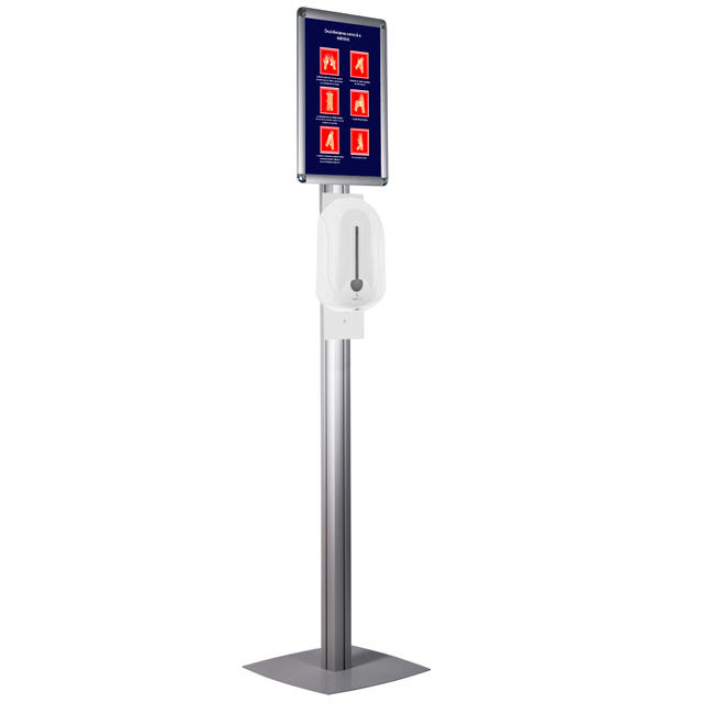 Stand cu dispenser automat pentru dezinfectare mâini, JJ DISPLAYS, dimensiuni la cerere