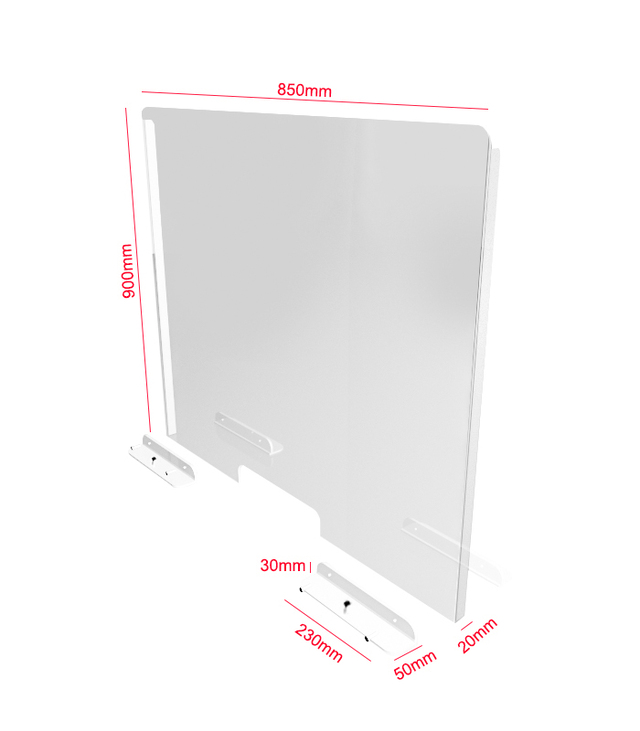 Protecție plexiglas, demontabilă, pentru tejghea și casă de marcat, JJ DISPLAYS, dimensiuni la cerere