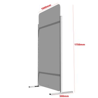 Panou despărțitor din plexiglas, demontabil, cu picioare, JJ DISPLAYS, dimensiuni la cerere