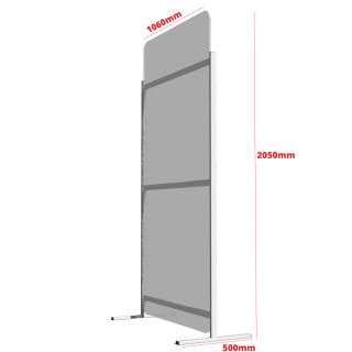 Panou despărțitor din plexiglas cu structură de aluminiu, demontabil, JJ DISPLAYS