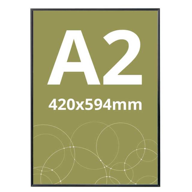 Rama de tablou neagră, din aluminiu A2 (420 x 594 mm), JJ DISPLAYS