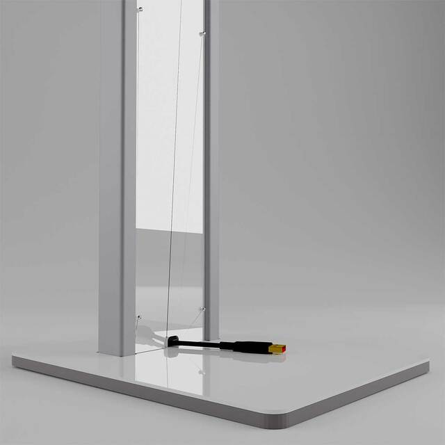 Stand tabletă, rectangular cu dibond și carcasă din plexiglas, JJ DISPLAYS, dimensiuni la cerere