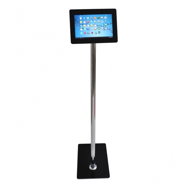 Stand tabletă, cu picior de inox și carcasă din plexiglas, JJ DISPLAYS, dimensiuni la cerere