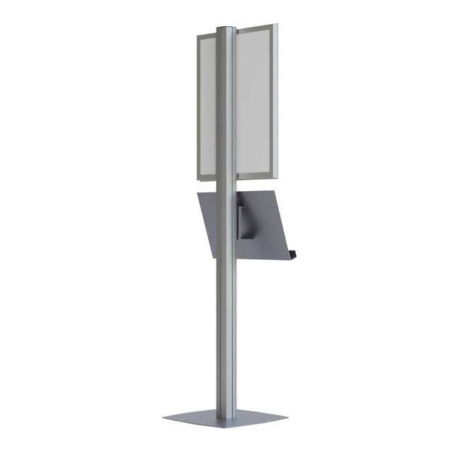 Stand publicitar cu casetă luminoasă LED, format A1 (594x841mm), portret, 1 raft, JJ DISPLAYS